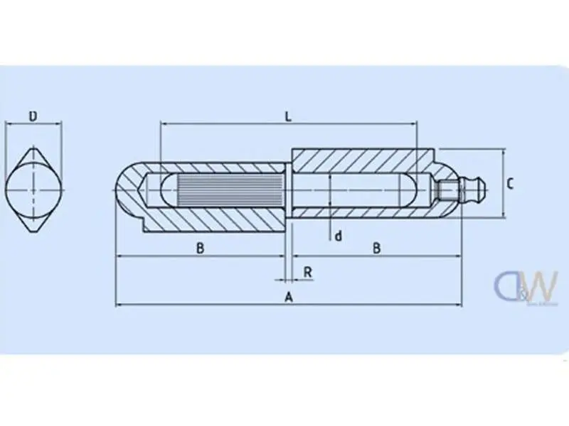 Weld On Bullet Hinge - Aluminium - 2