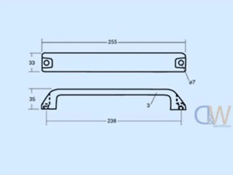 Powder Coated Steel Grab Handle - 1