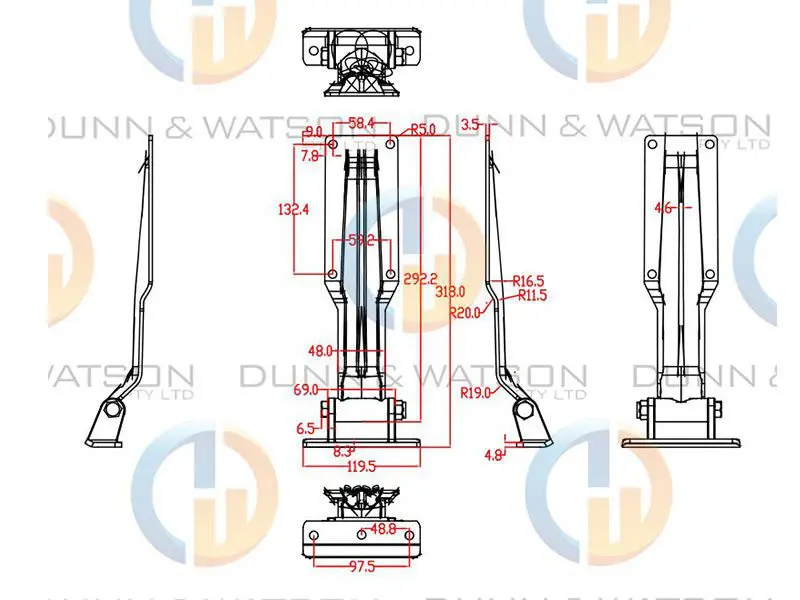 Large Over Seal Hinge - Stainless Steel - 9