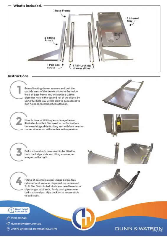 95L & Over Sideways Tilt Fridge Slide (Australian Made) - 2
