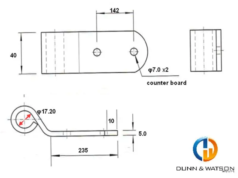 200mm Strap Hinge Kit - Stainless Steel - 5