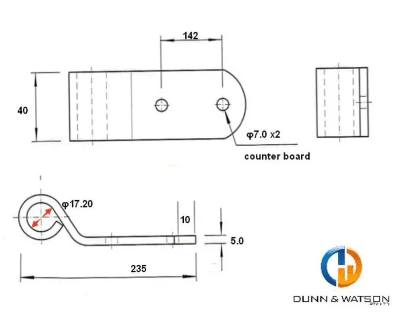 200mm Strap Hinge Kit - Stainless Steel - 8