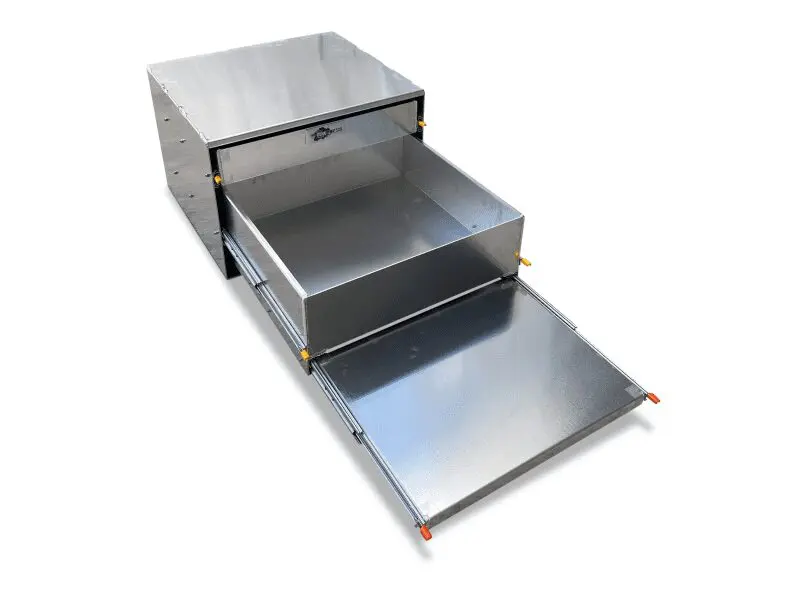 670mm W x 600mm D x 450mm H Double Canopy Cargo Drawer + Bench (Aus Made) - 2