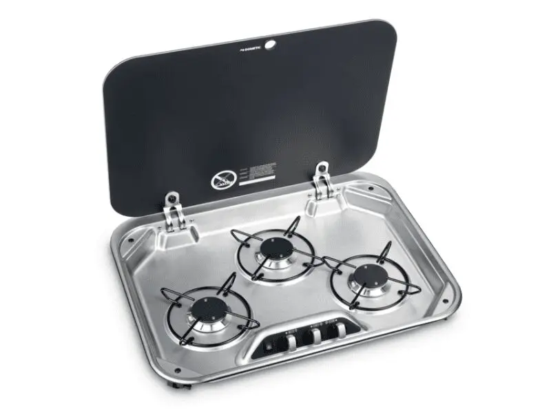 Dometic Three Burner Gas Stove with Lid - 1