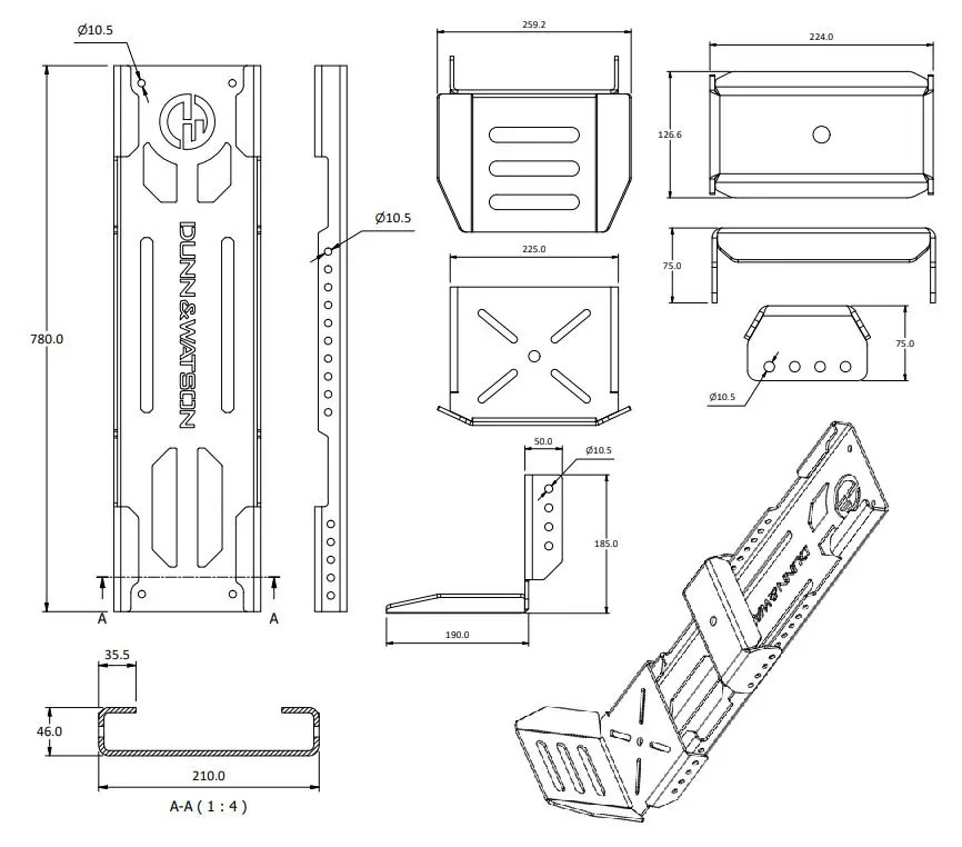 Adjustable Canopy Spare Wheel Carrier (Australian Made) - 1