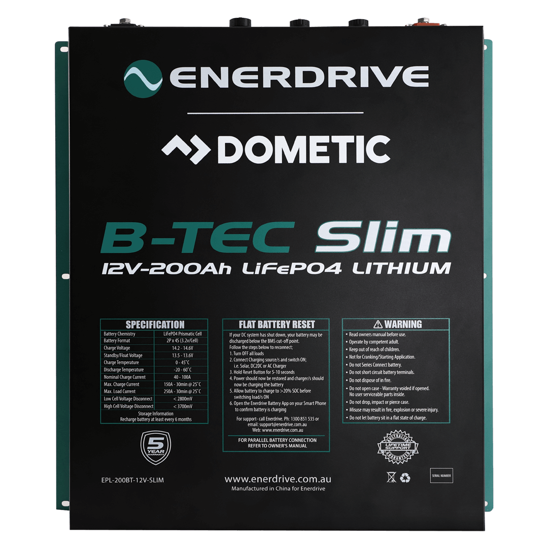 Enerdrive B-TEC 12V 200Ah Slimline Lithium Battery - 1