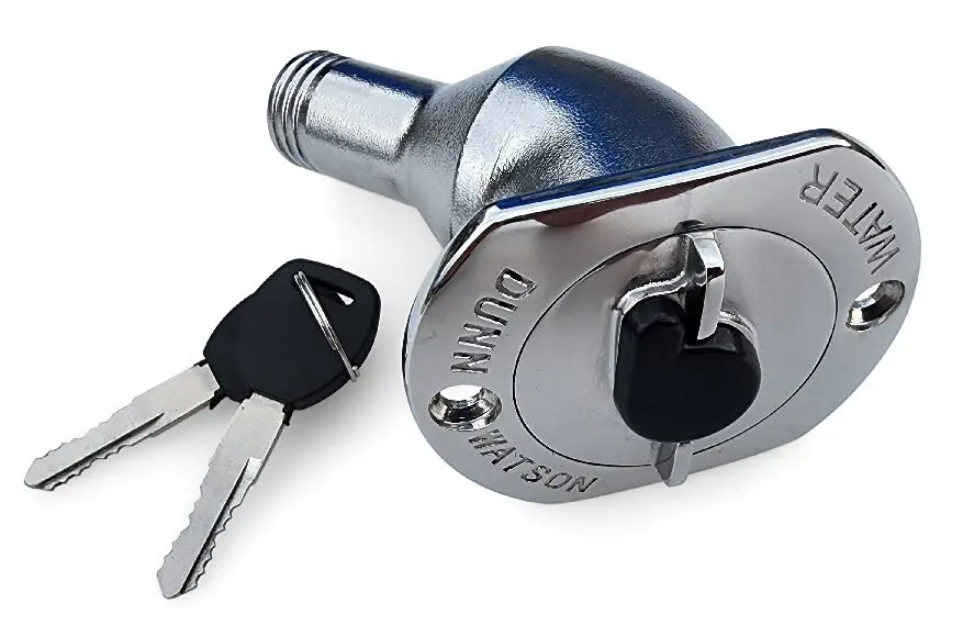 Stainless Steel Bent Key Lockable Water Deck Filler - 1