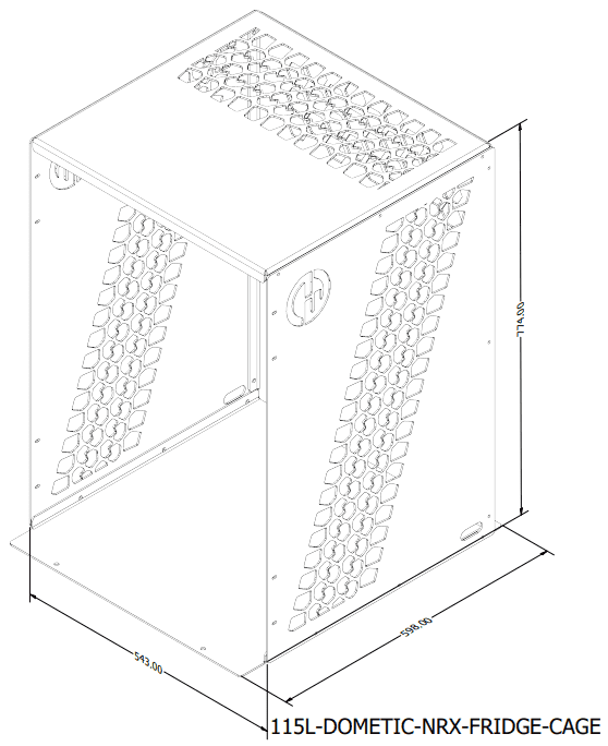Dometic Upright Fridge Aluminium Enclosure - 1