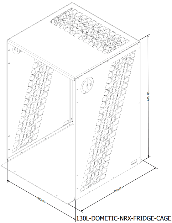 Dometic Upright Fridge Aluminium Enclosure - 1