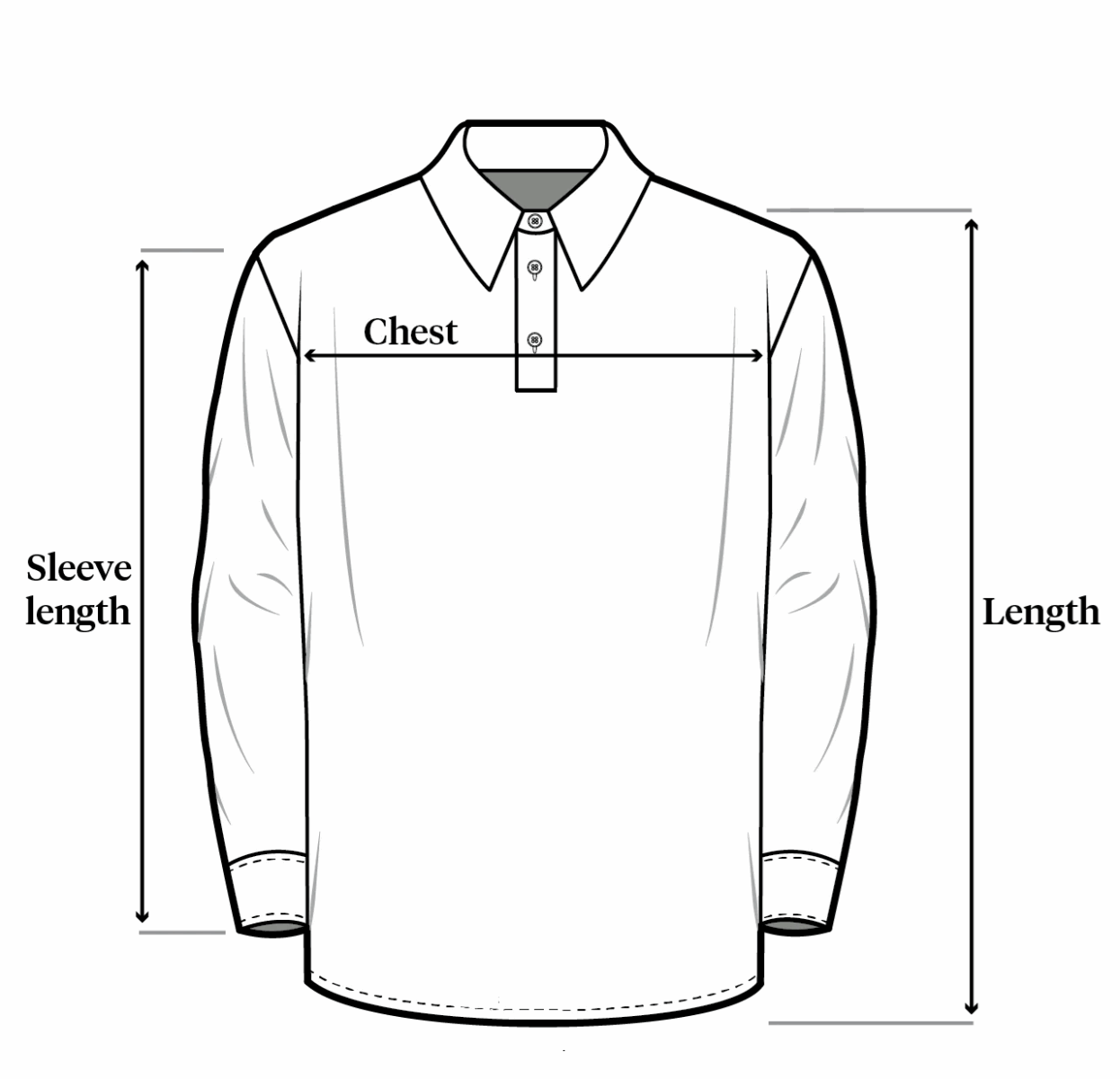 LONG SLEEVE SHIRT SIZE CHART