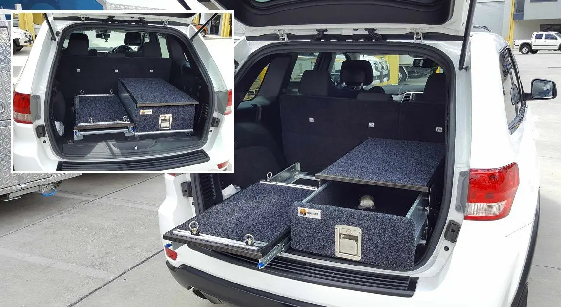 Dunn And Watson Stainless Steel Paddle Handle Installed On Cargo Drawers In 4wd