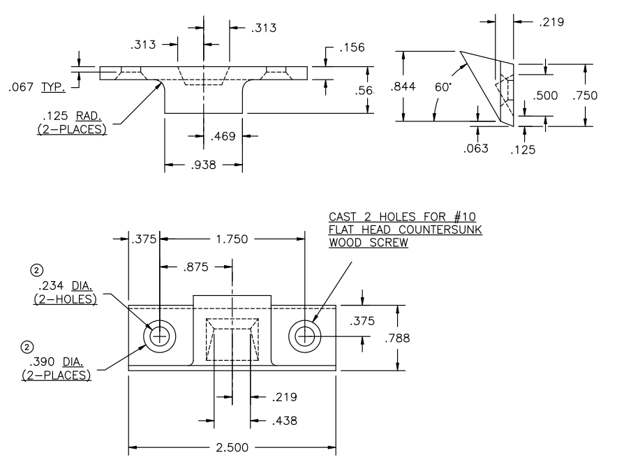 STRIKER PLATE DIMENSIONS