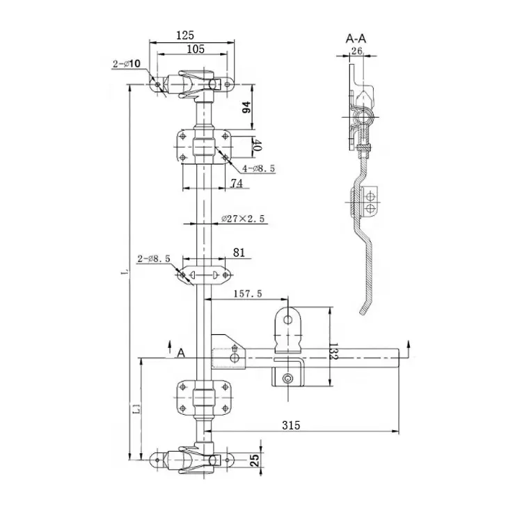 27mm Truck Door Cam Lock Dimensions