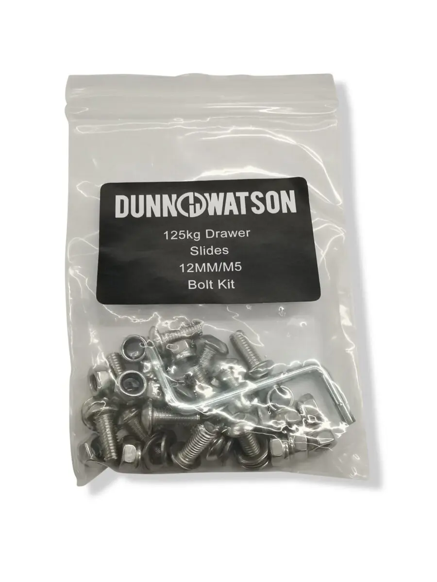 Dunn Watson 12mm 125kg Drawer Slide Bolt Kit