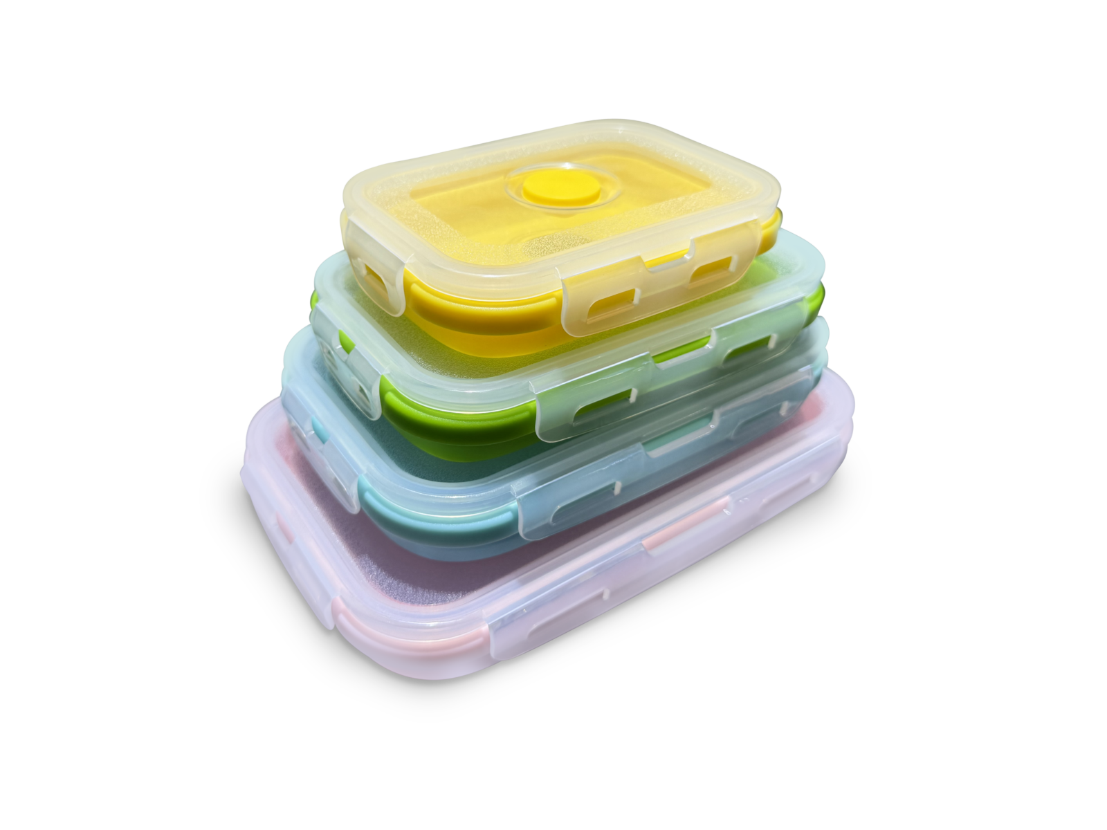 Dunn Watson Collapsible Silicone Containers Stacked To Show Sizes
