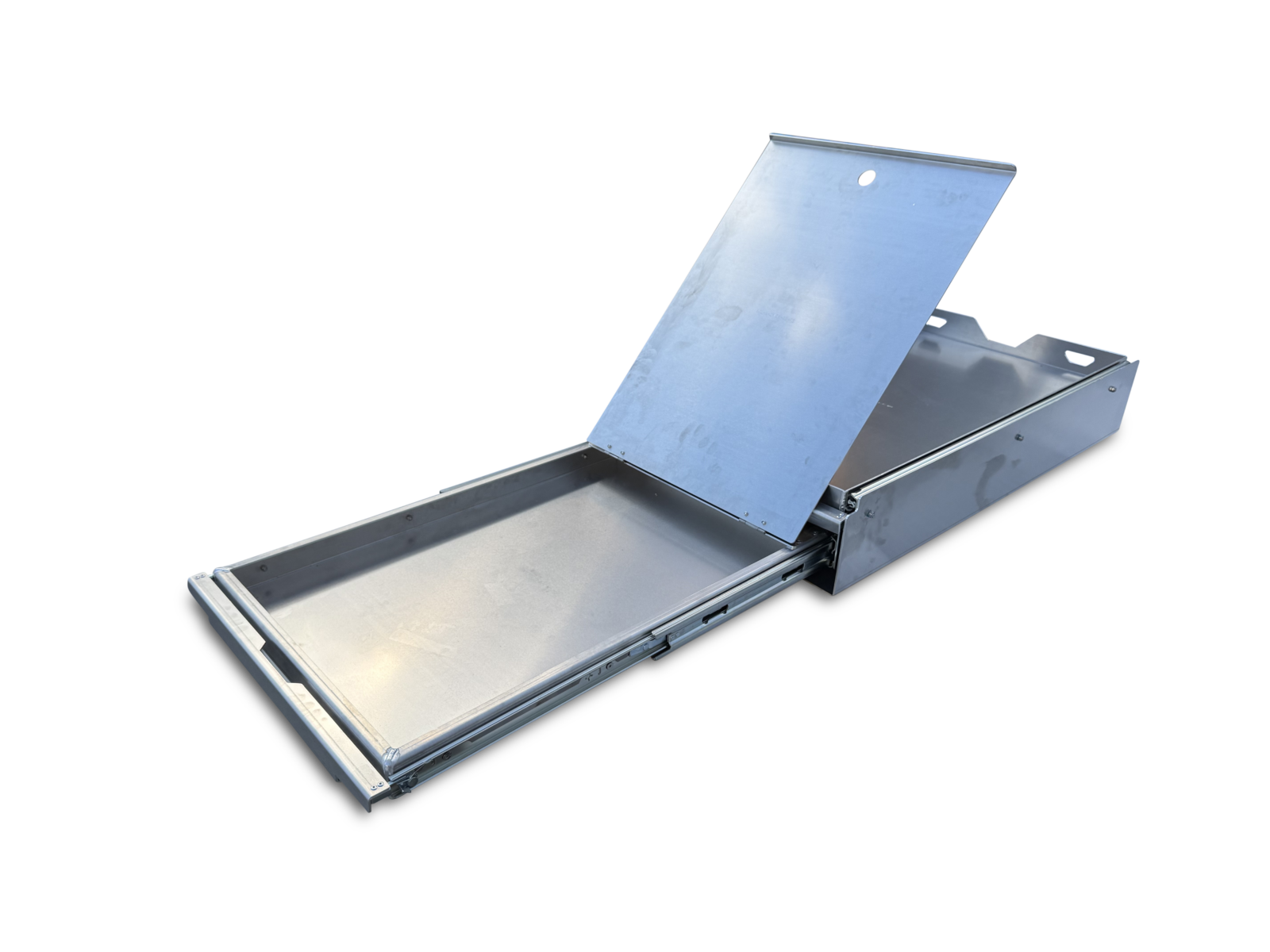 Fridge Slide With Cutlery Bench With Bench Extended And Cutlery Tray Lift
