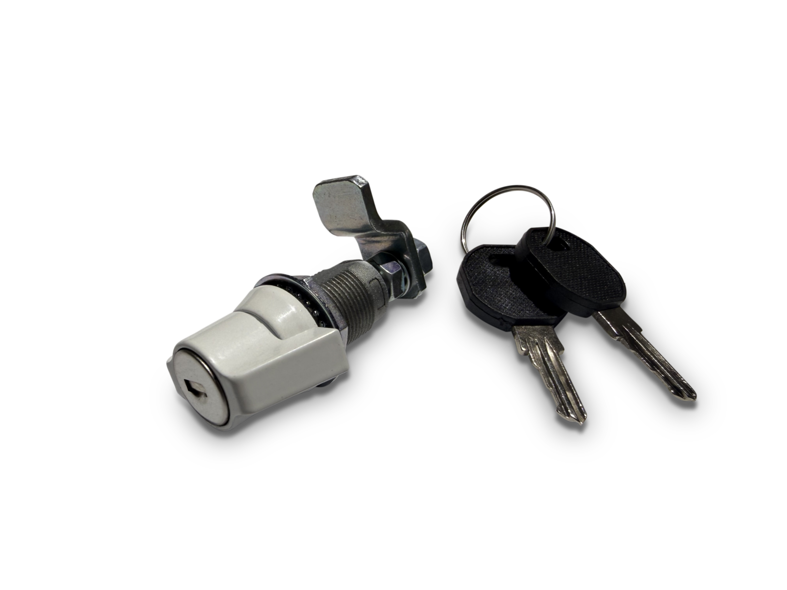 White Compression Coin Lock Showing Keys With Kit