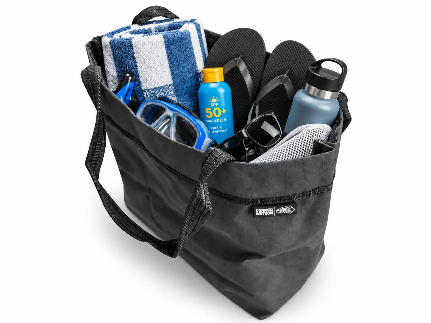 Camp Beach Bag And Bbq Or Shower Caddy Kit Setup For Beach