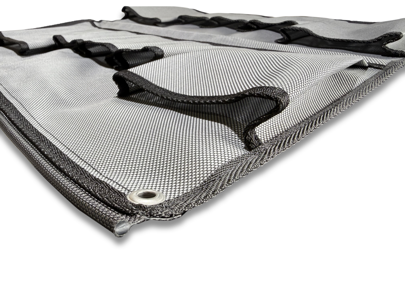 Caravan And Camper Trailer Double Storage Hanger Close Up Showing Shopwing Pastic Tube For Sail Track Or Stainless Eyelets To Hang