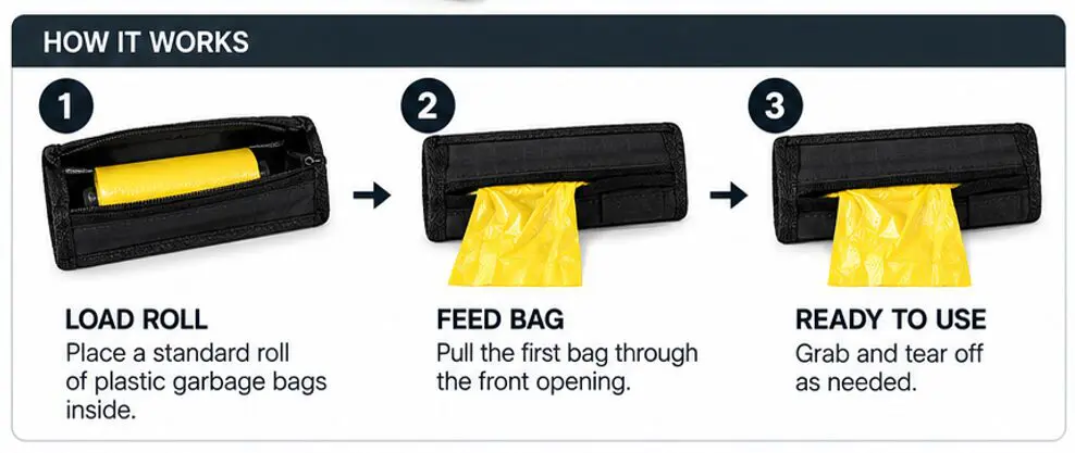 Garbage Bag Dispenser – Velcro Backed 4WD & Caravan Organiser - 2