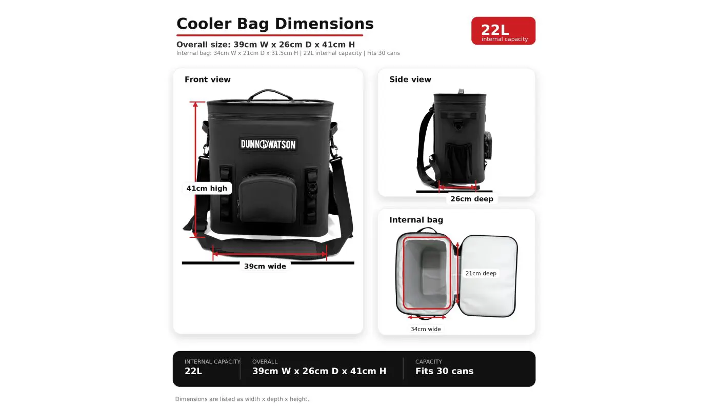 Dunn And Watson Cooler Bag Dimensions