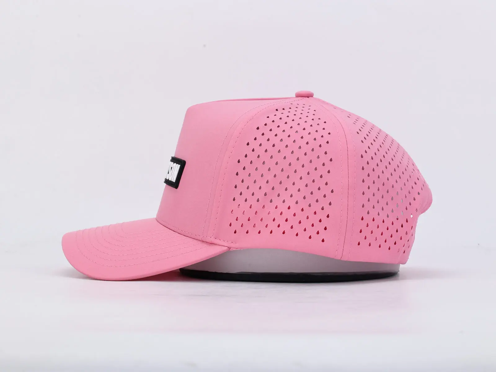 7 Panel Dunn Watson Hat Pink Side On
