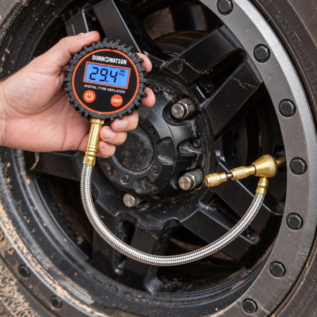 4WD Digital Air Down Tool – Backlit Tyre Deflator PSI Display - 2