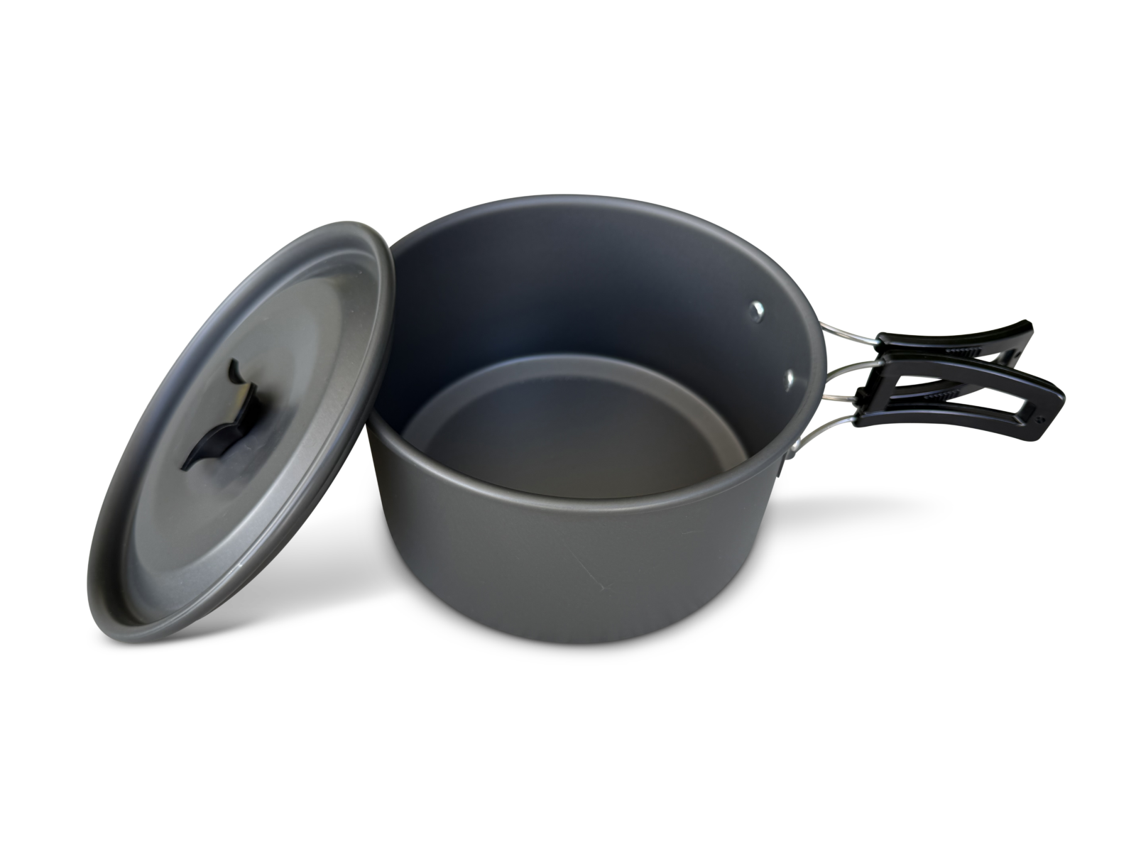 Dunn & Watson Camp Cooking Set Showing Pot Setup With Lid Open