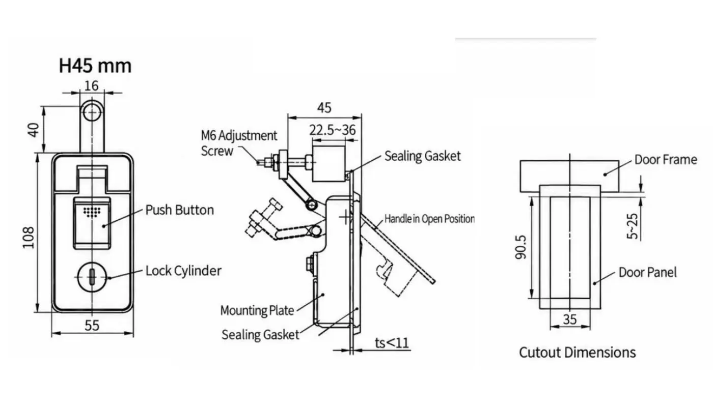 Poolock With Internal Release Dimensions