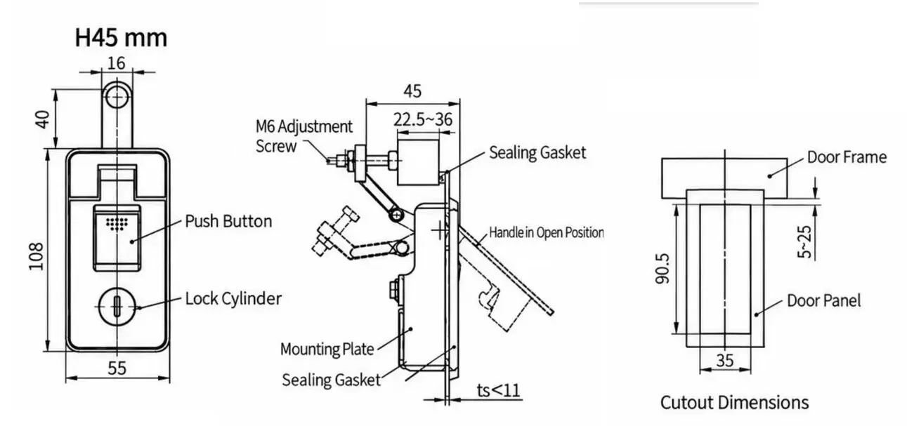 Poolock With Internal Release Dimensions