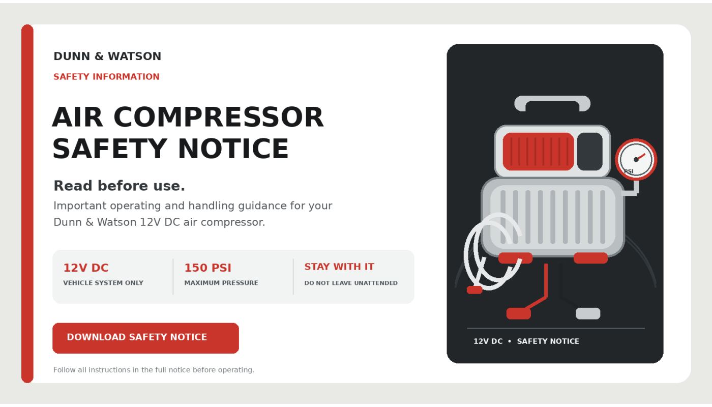 Air Compressor Safety Button Form