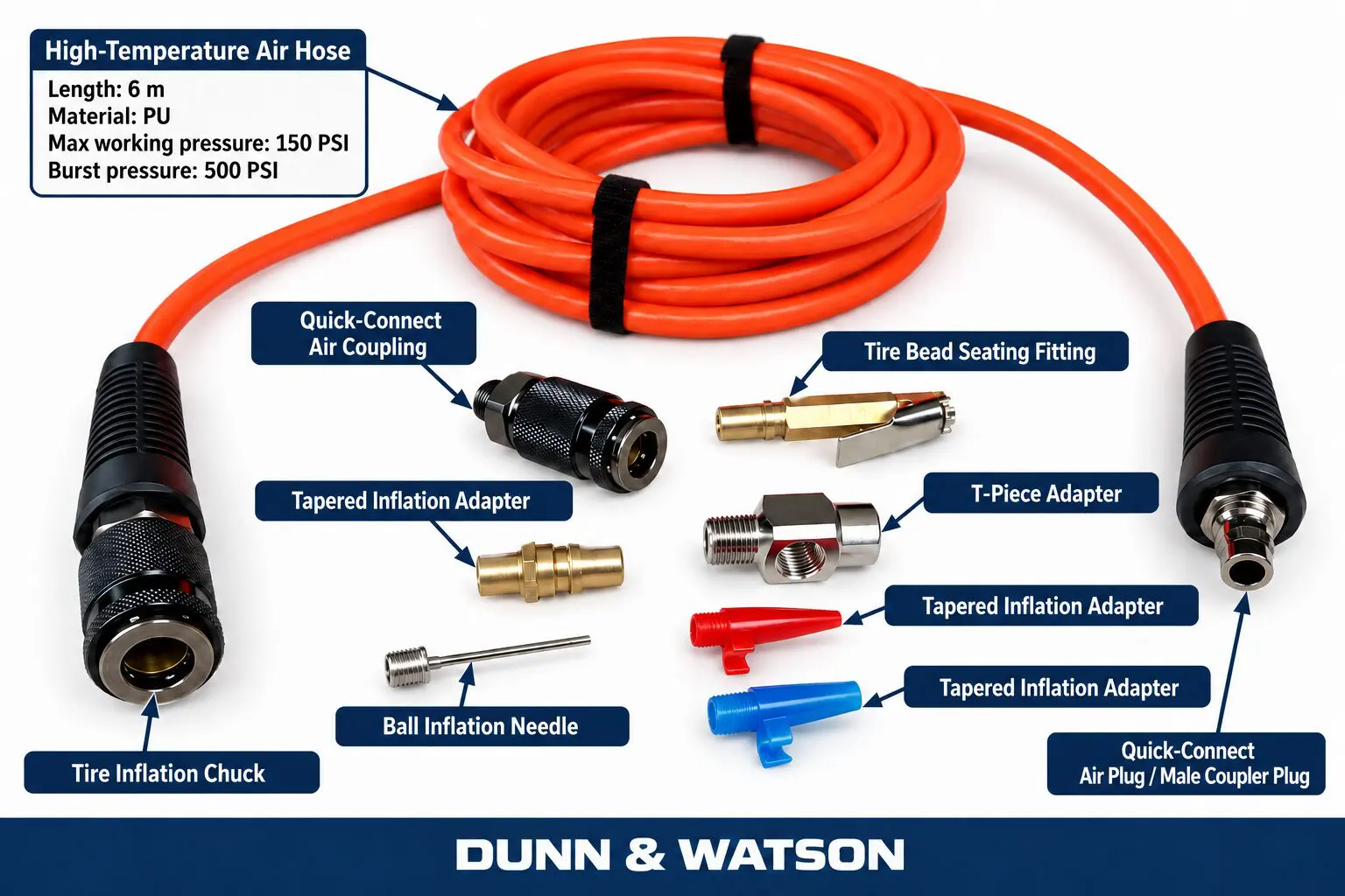 Air Compressor Extension Hose Kit - 4WD, Tyre Inflation & Camping - 1