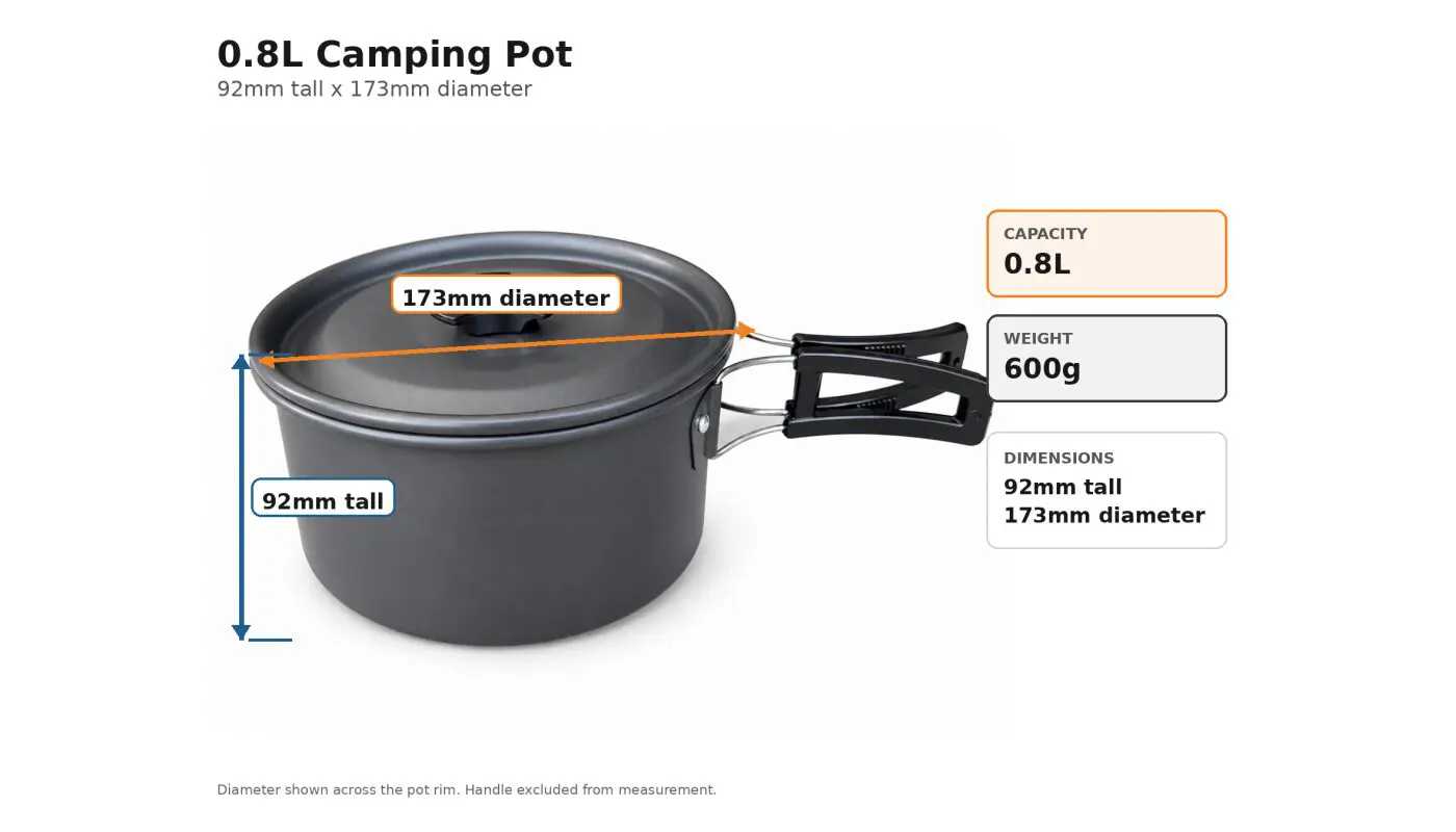 Camp Pot Dimensions