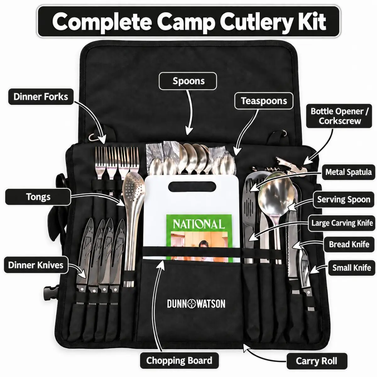 Cutlery Roll Kit Contains