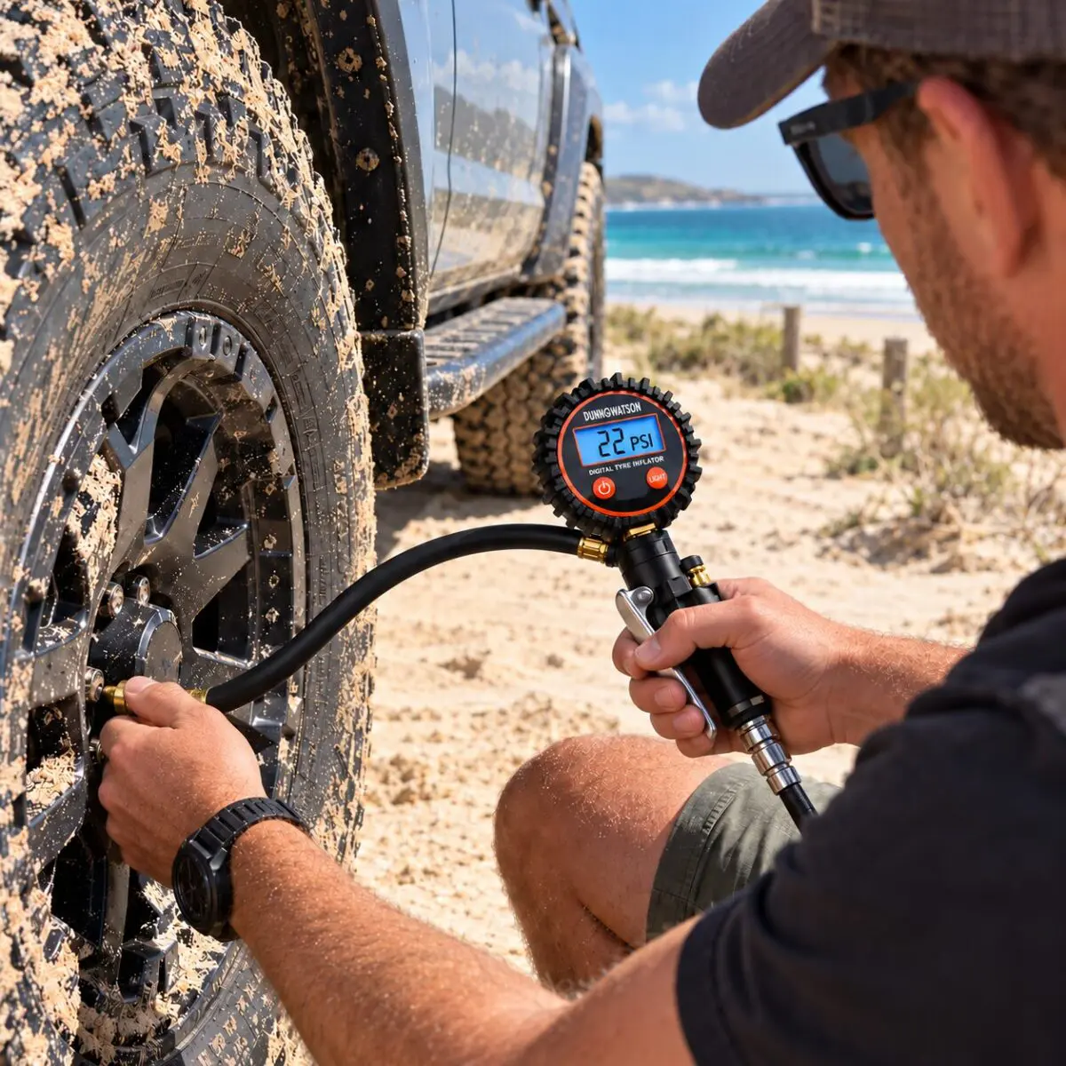 4WD Digital Tyre Pressure Gauge Inflator Deflator - 1