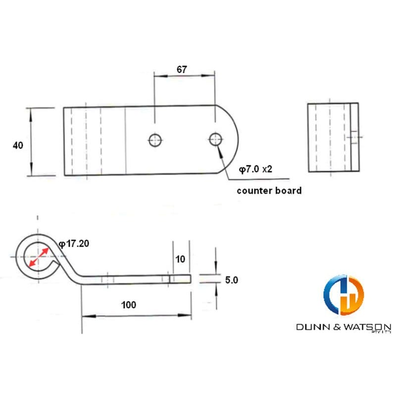 100mm Strap Hinge - Zinc - 4