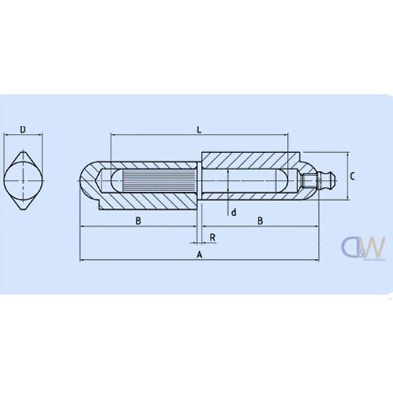 Weld On Bullet Hinge - Aluminium - 2