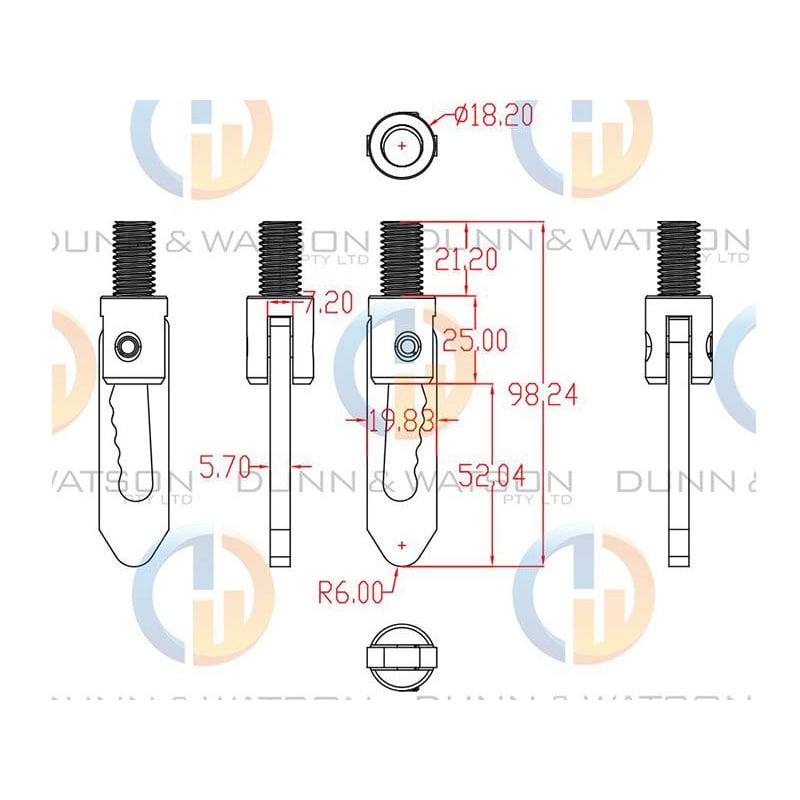 Anti Luce Fastener - Short Thread - 7