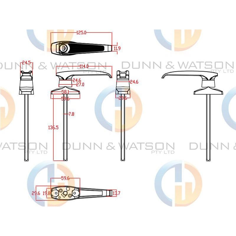 Non Locking L Handle - Chrome - 2