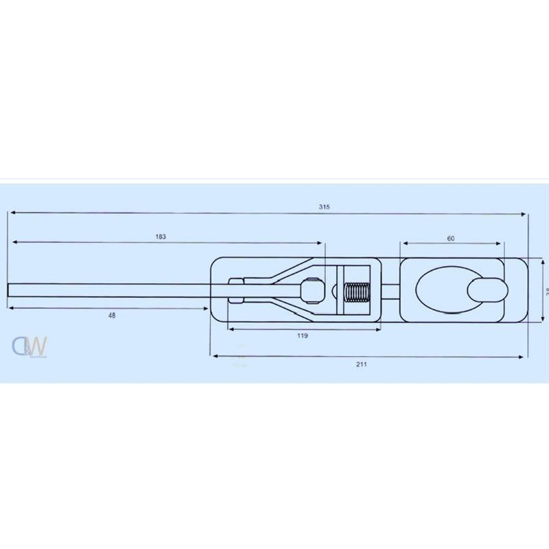 Heavy Duty Over Centre Fastener - Weld On K8A - 2