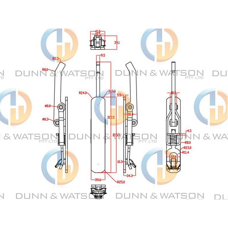 Heavy Duty Over Centre Fastener - Weld On K8A - 9