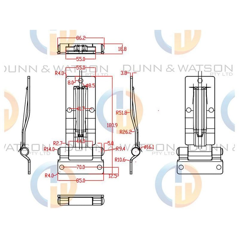 Medium Over Seal Hinge - Zinc - 4