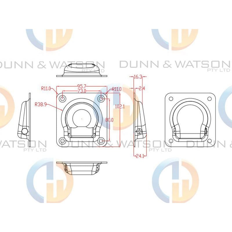 Heavy Duty Tie Down - Zinc - 6