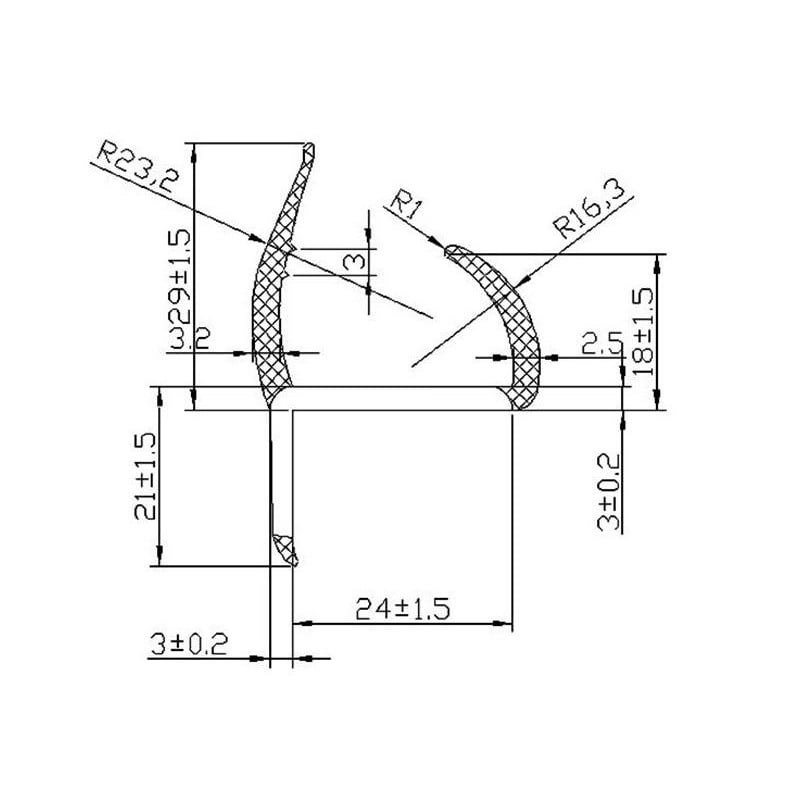 3000mm x 24mm PVC J Seal - Grey/White - 2