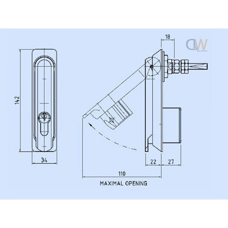 Non Locking Swing Handle - Chrome - 4