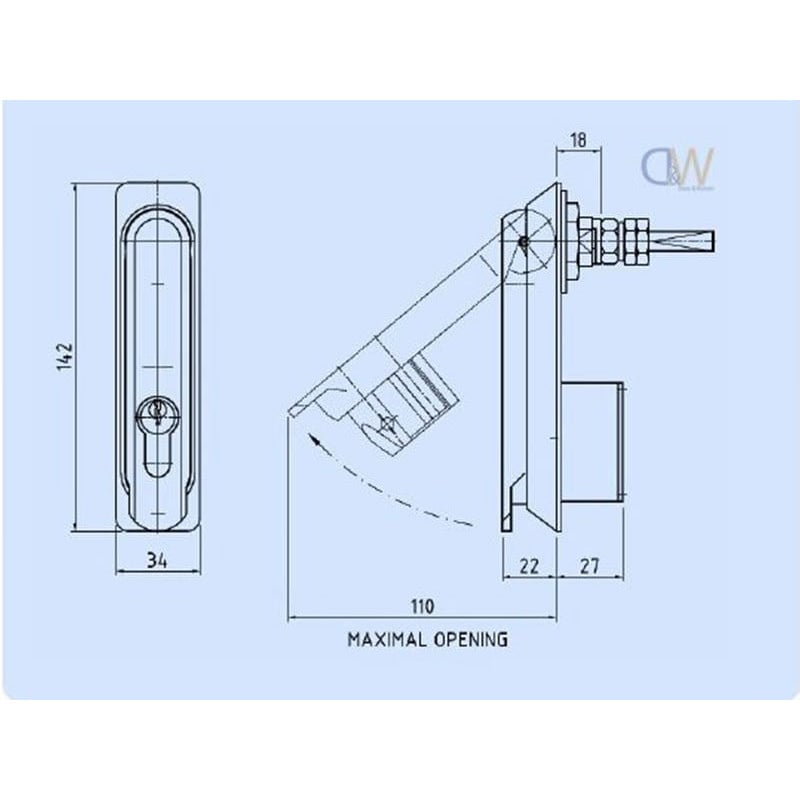 Pad Locking Swing Handle - Chrome - 8