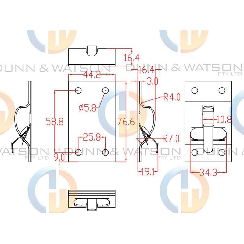 Door Hold Back - Zinc - 10