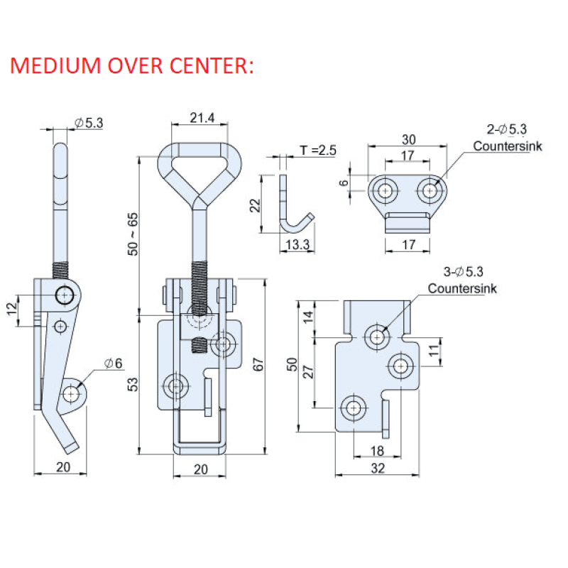 Over Centre Fastener - Stainless Steel - 2