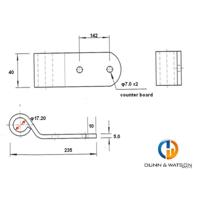 200mm Strap Hinge Kit - Stainless Steel - 8