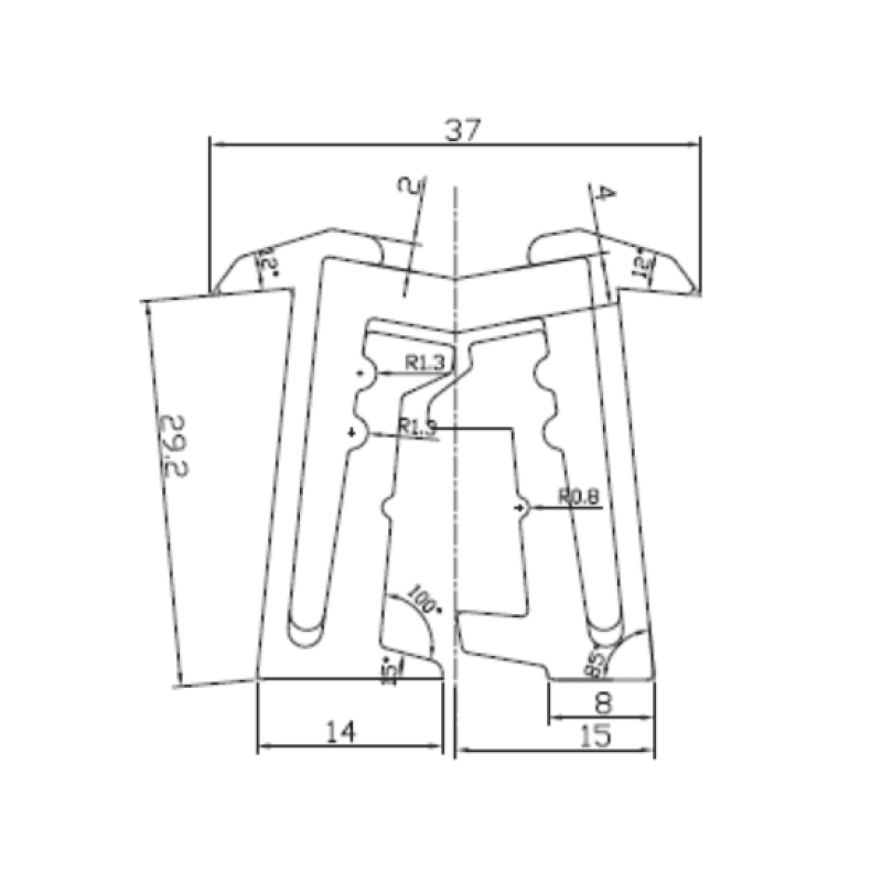 Aluminium Waterproof Hinge - 2400mm Length - 6